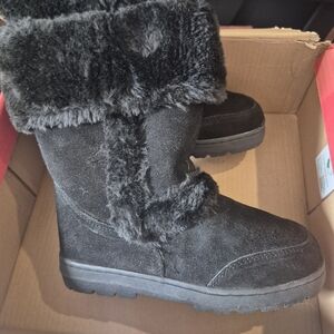 Style & Co. Black Suede Winter Boots Sz 8